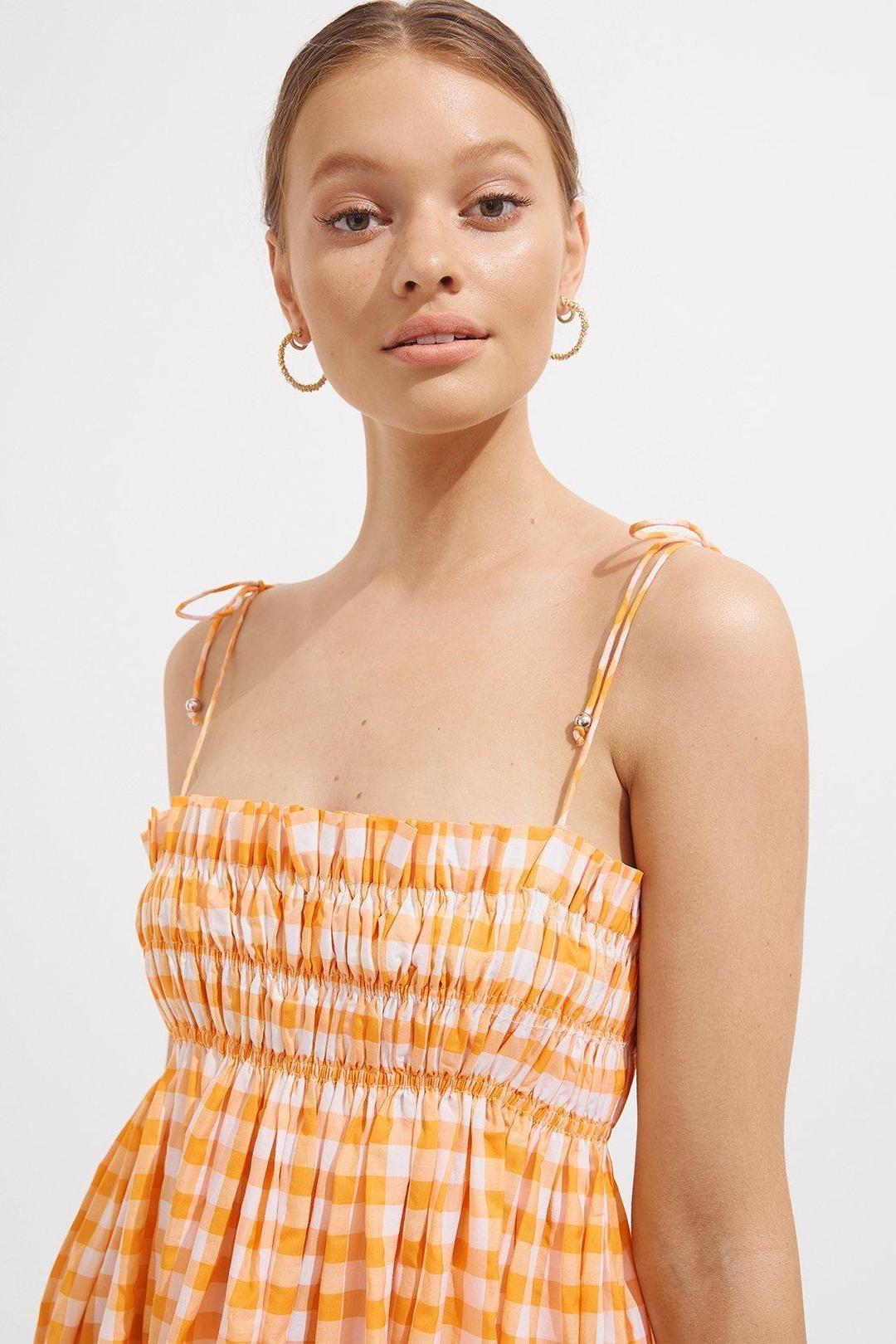 Steele - Sierra Dress - Papaya Check - Size 10 for rent on The Volte - main image