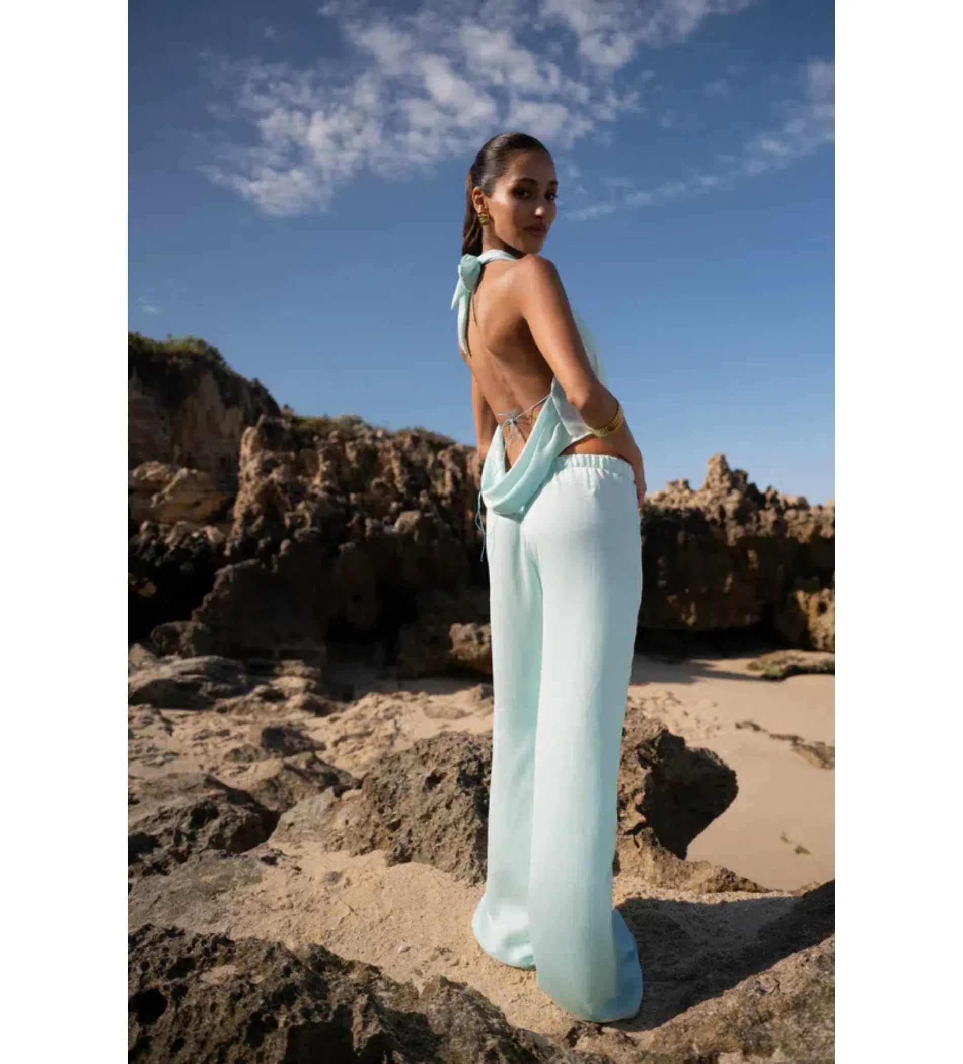 HNTR The Label Isabelle Top & Pants Set Aqua Size XS/AU 6 - Image 4