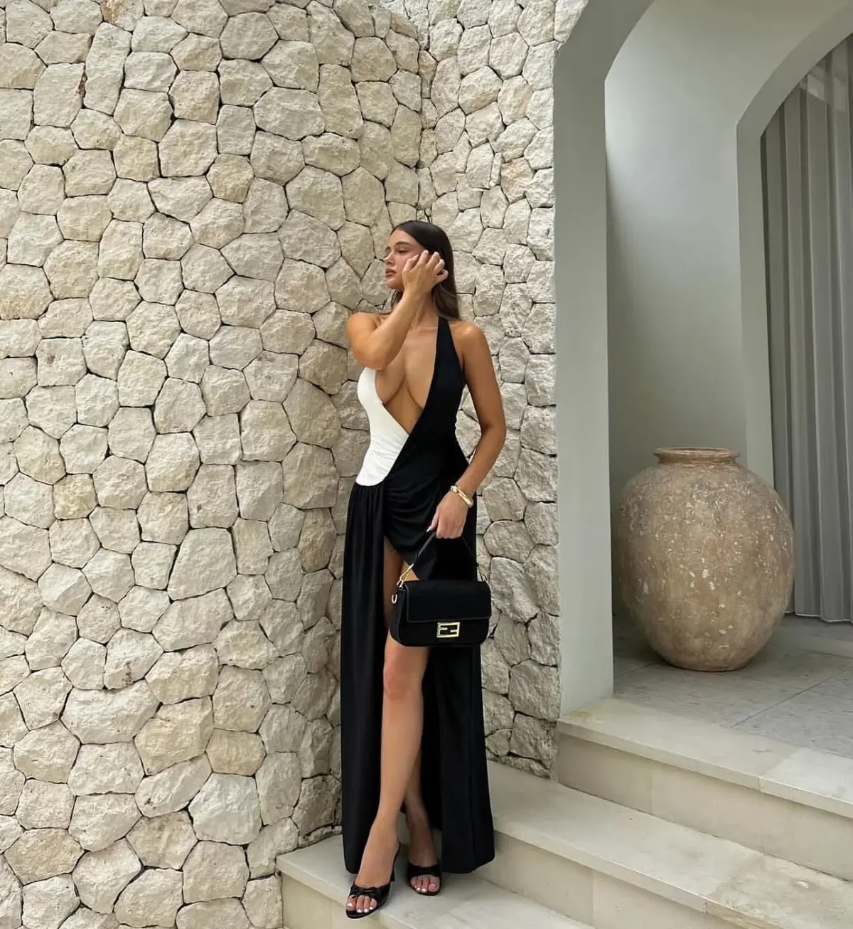 Meshki Zeniyah Maxi Dress Black/White Size S / AU 8 - Image 1