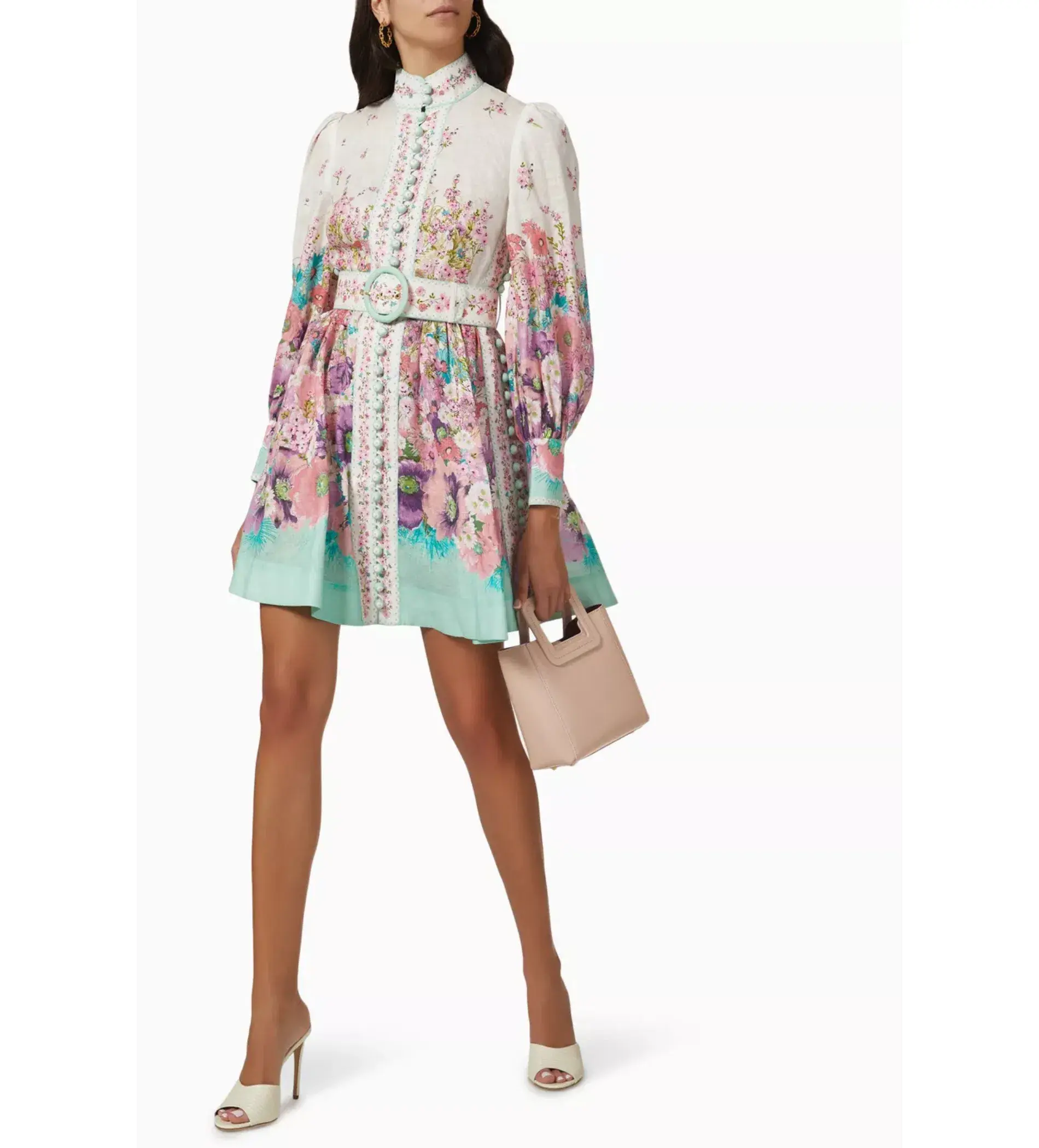 Zimmermann	Jude Buttoned Mini Dress Multi Size 3/Au 14 - Image 1