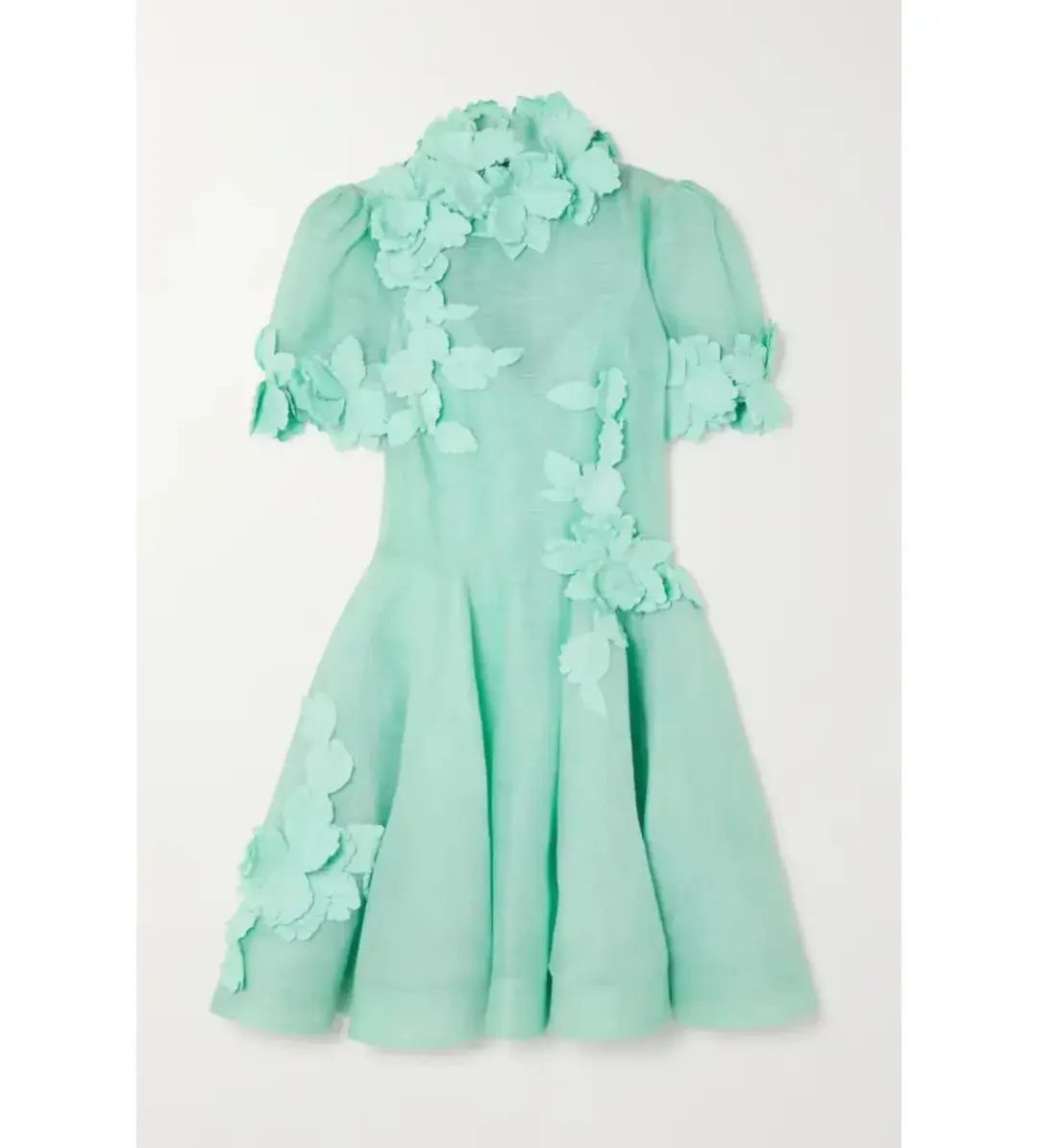 Zimmermann	High Tide Lift Off Flower Mini Dress Mint Size 2/Au 12 for rent on The Volte - main image