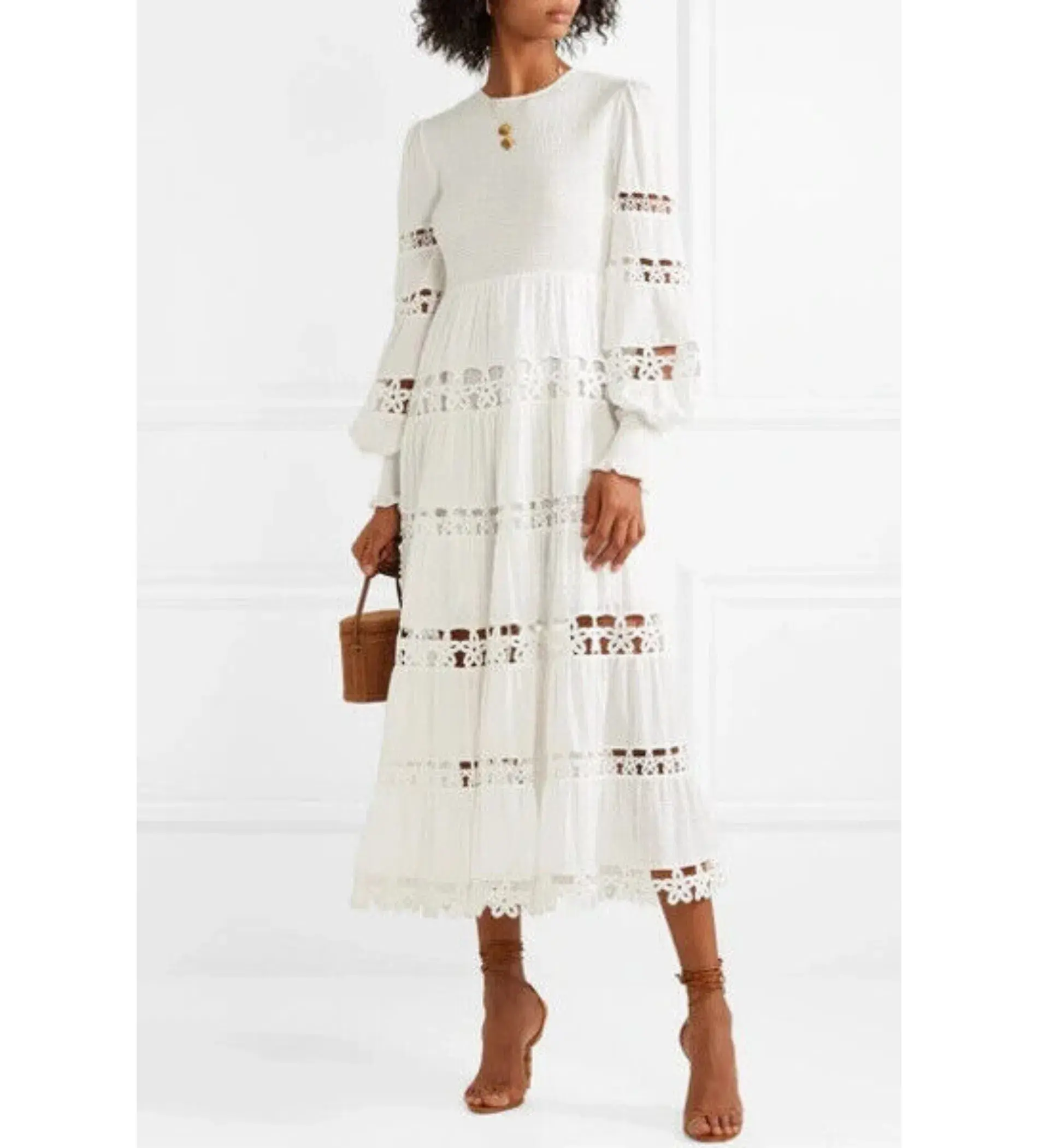 Zimmermann	Primrose Daisy Long Dress	White Size 0 / Au 8  - Image 1