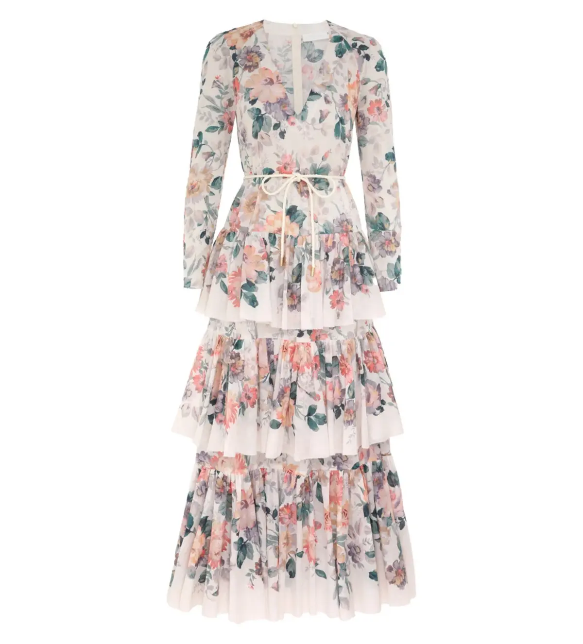 Zimmermann	Acacia Tiered Maxi Dress Mult Size 1/Au 10 - Image 2
