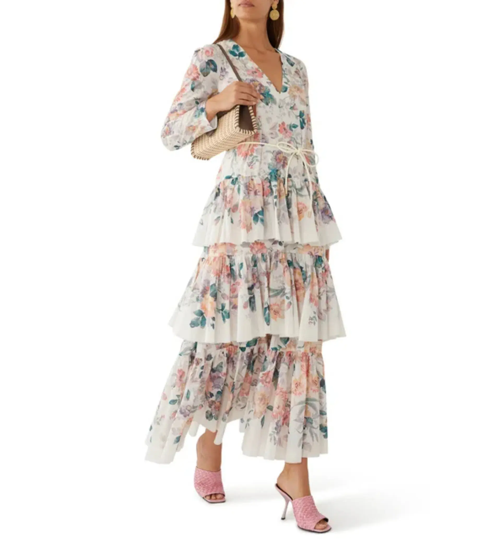 Zimmermann	Acacia Tiered Maxi Dress Mult Size 1/Au 10 - Image 1