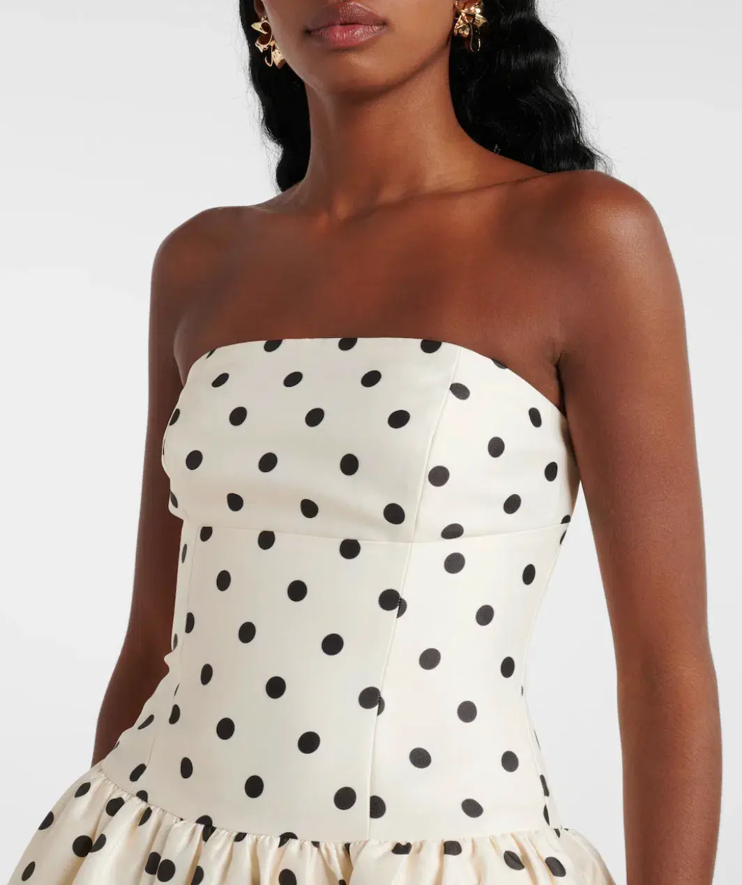 Self Portrait Polka-dot Taffetta Corset Dress Size 12 - Image 4