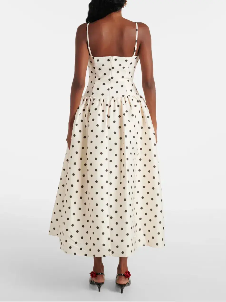 Self Portrait Polka-dot Taffetta Corset Dress Size 12 - Image 5