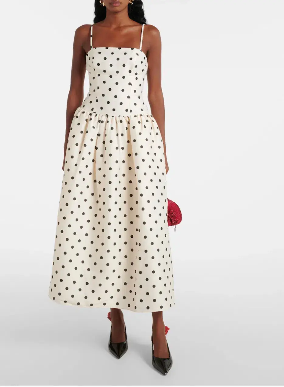 Self Portrait Polka-dot Taffetta Corset Dress Size 12 - Image 1