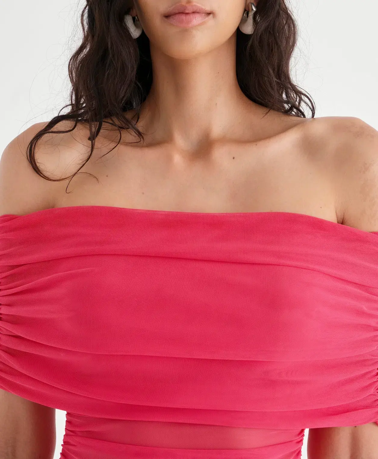 Benni Nico Off Shoulder Mini Dress Watermelon Size AU 10 - Image 4