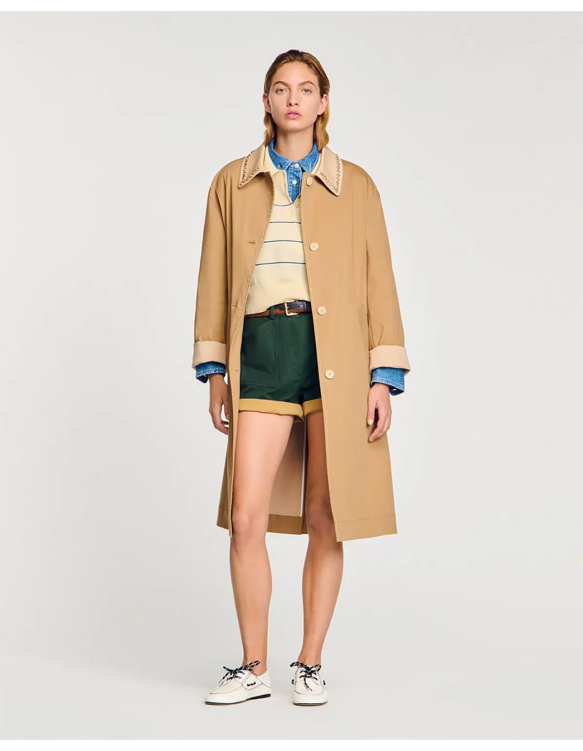 Sandro Paris Diderot Trench Coat Camel Size AU 10 - Image 2
