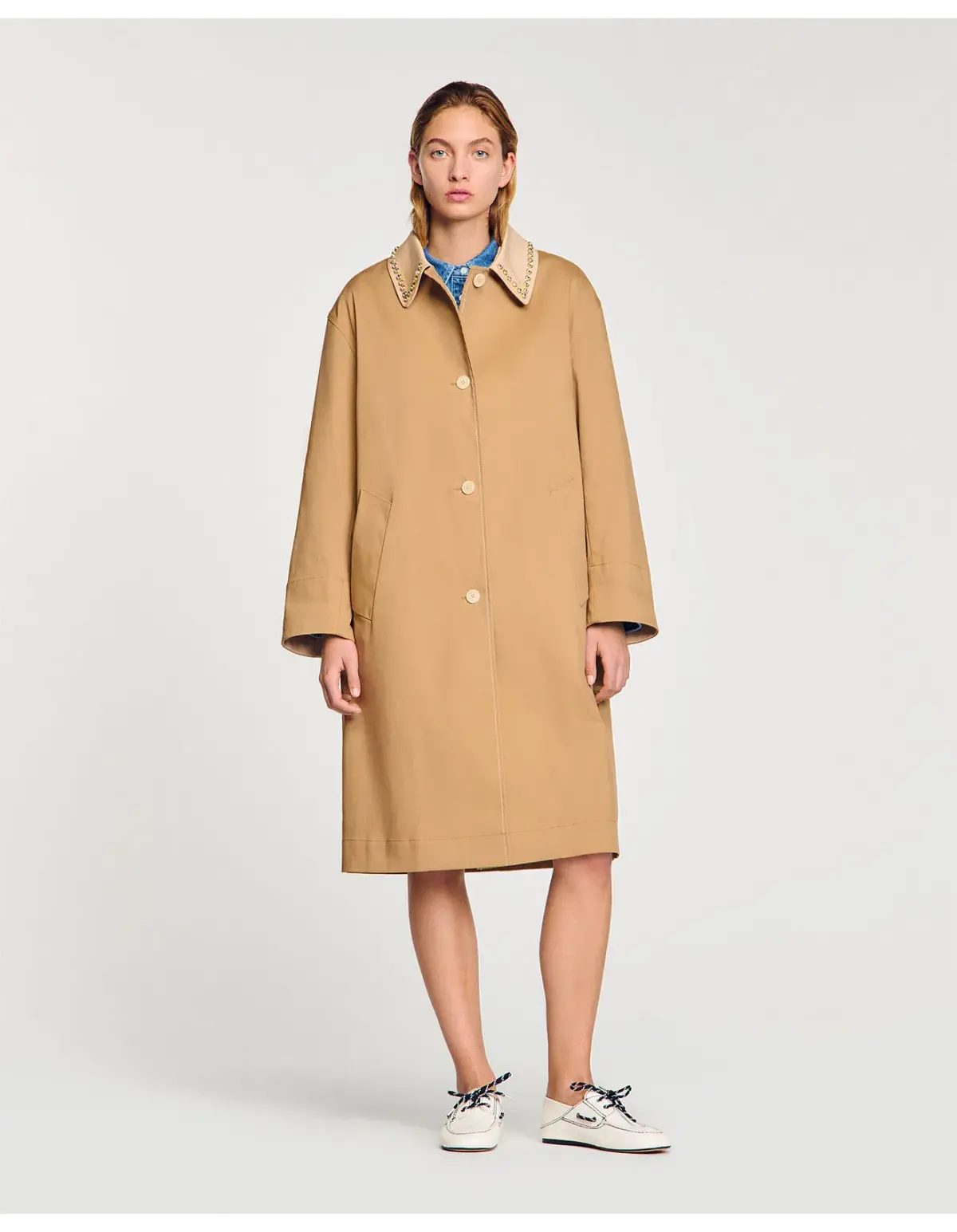 Sandro Paris Diderot Trench Coat Camel Size AU 10 - Image 1