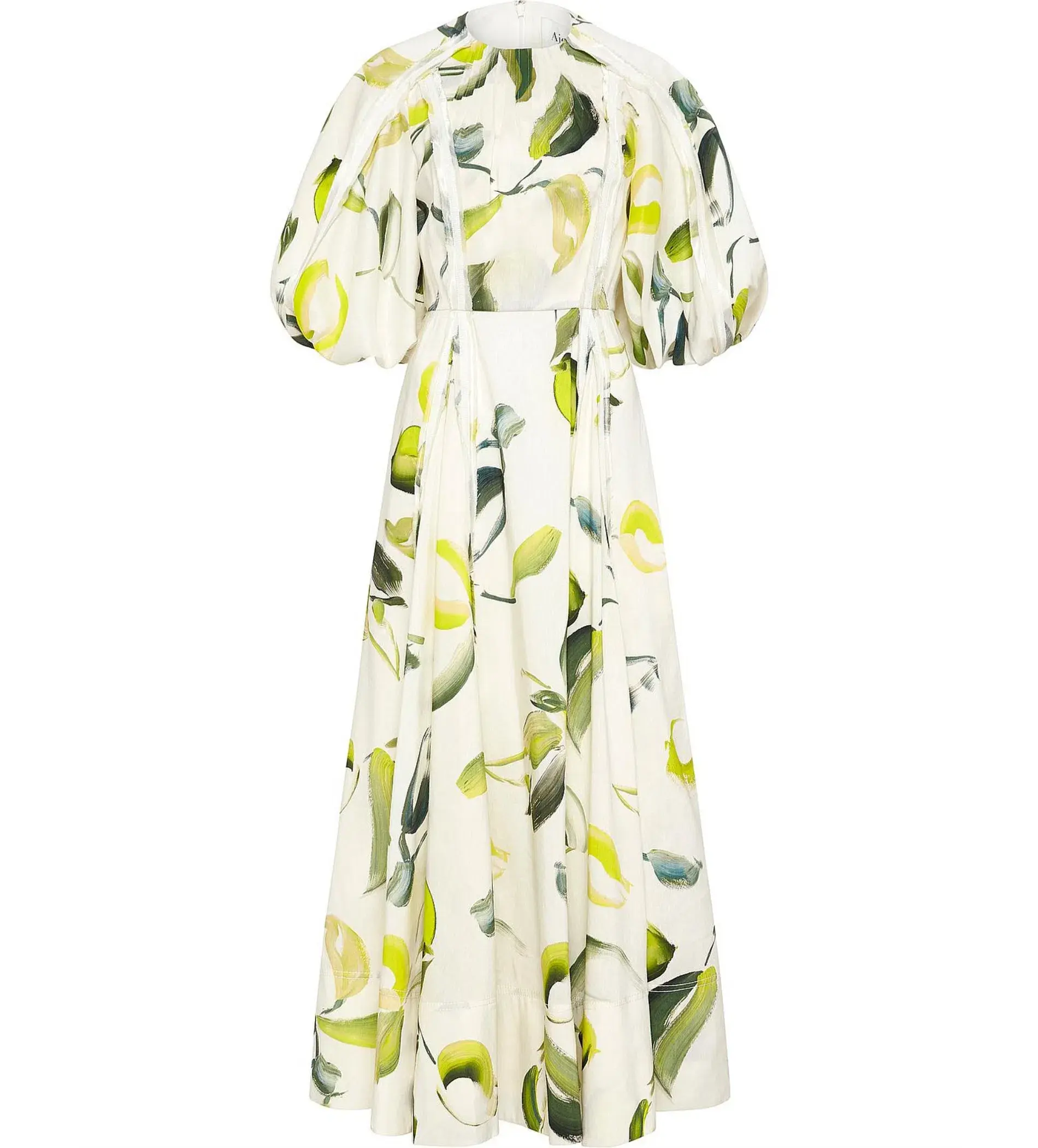 Aje Zest Midi Dress Tropical Lime Print Size AU 12  - Image 6