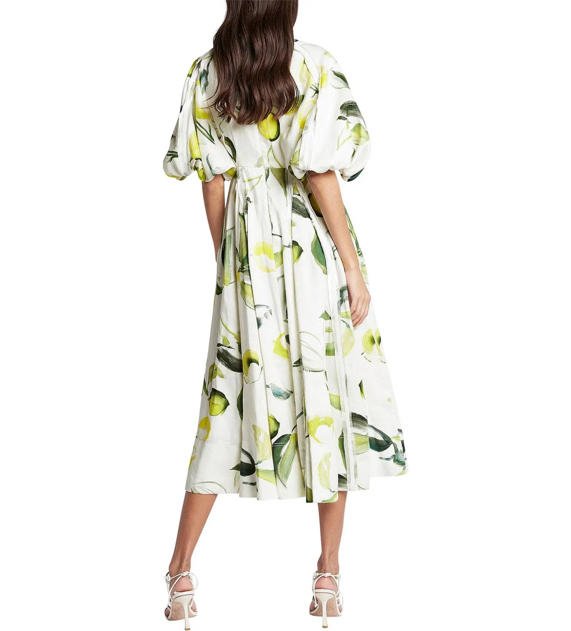 Aje Zest Midi Dress Tropical Lime Print Size AU 12  - Image 4