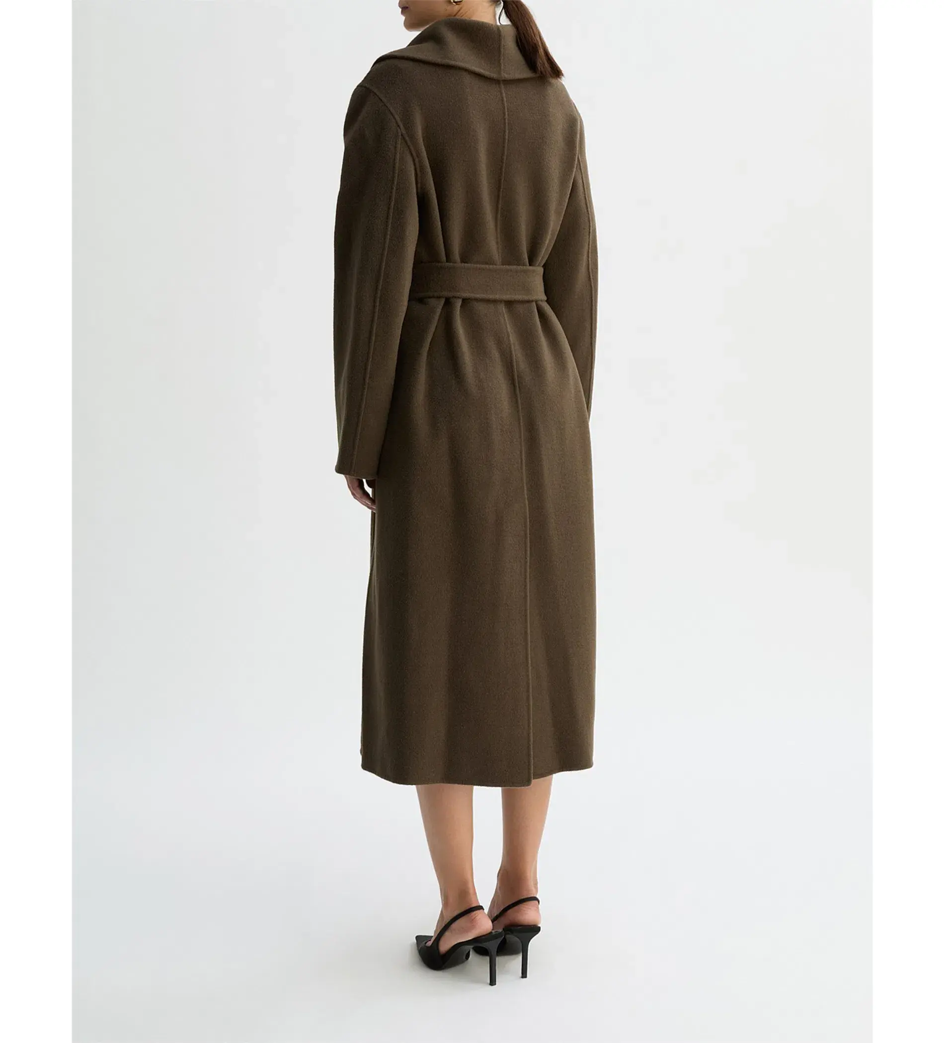 Willow Grace Wool Shawl Collar Coat Olive Size AU 12 - Image 3