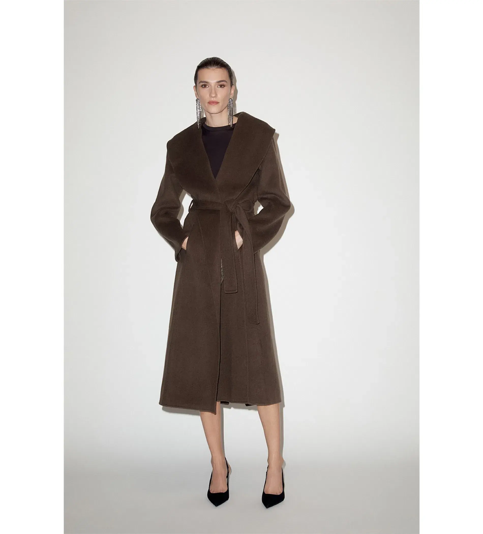 Willow Grace Wool Shawl Collar Coat Olive Size AU 12 - Image 1