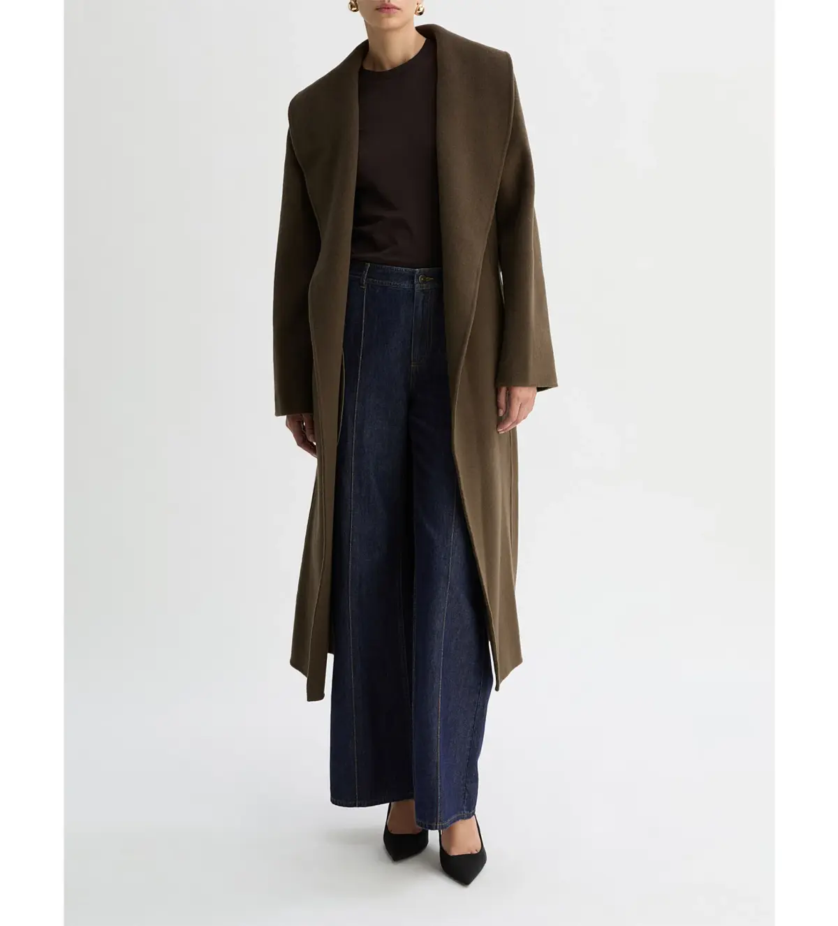 Willow Grace Wool Shawl Collar Coat Olive Size AU 12 - Image 4