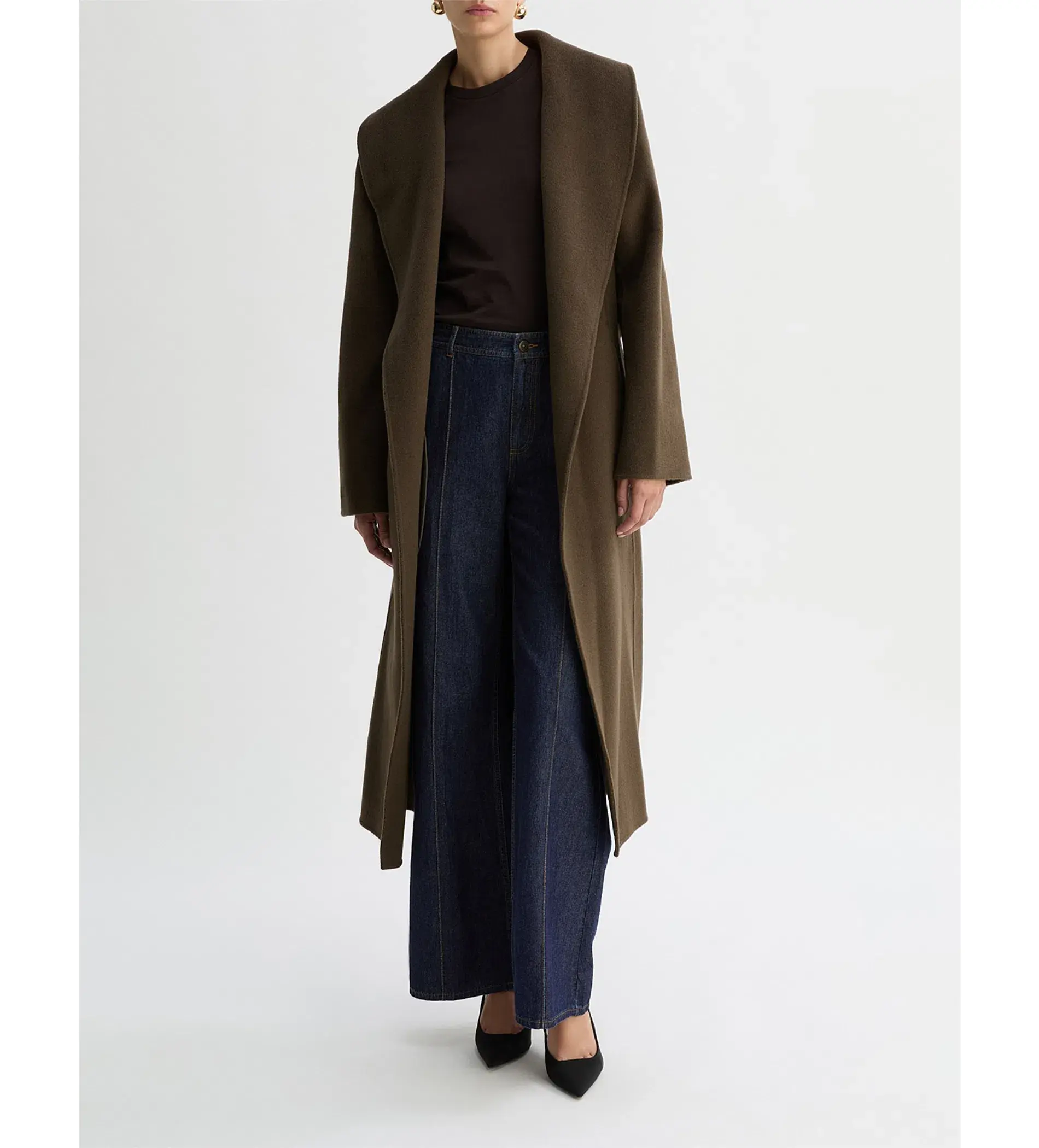 Willow Grace Wool Shawl Collar Coat Olive Size AU 12 - Image 4