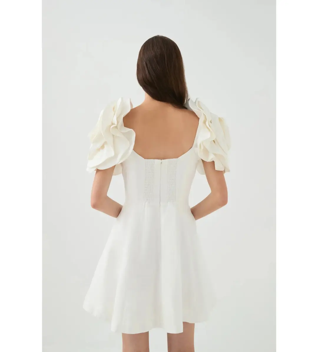 Aje Twyla Mini Dress Ivory Size AU 8 for rent on The Volte - main image