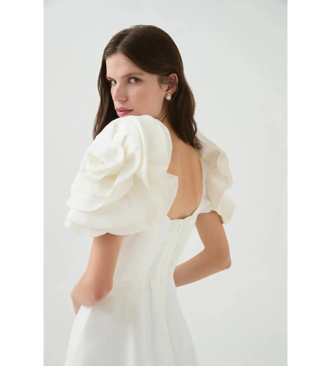 Aje Twyla Mini Dress Ivory Size AU 8 for rent on The Volte - main image