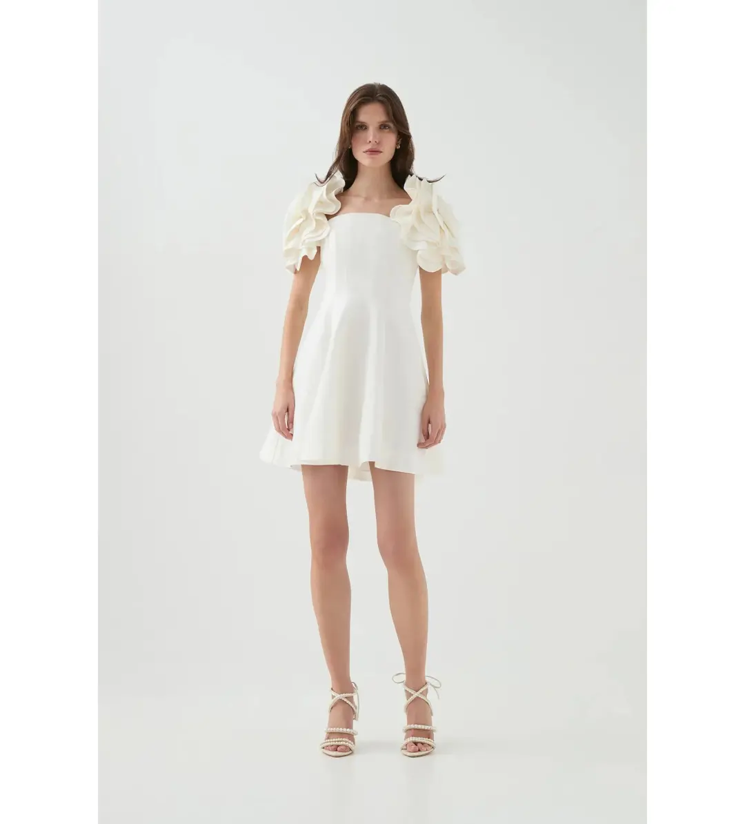 Aje Twyla Mini Dress Ivory Size AU 10 for rent on The Volte - main image
