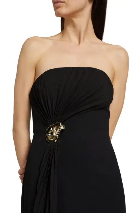 Acler Whitnell Bandeau Midi Black Dress Size AU 14 - Image 4