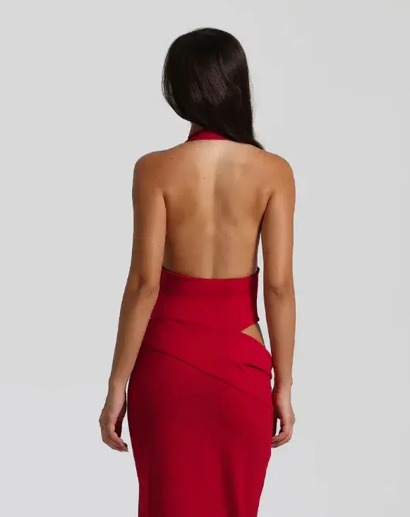 Natalie Rolt Becca Bodysuit & Skirt Maxi Cherry Size AU 8 for rent on The Volte - main image