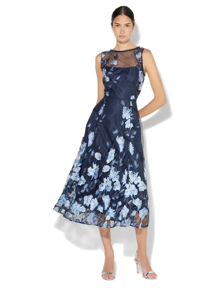 Montique Clara Dress Midi Navy Size AU 14 - Image 2
