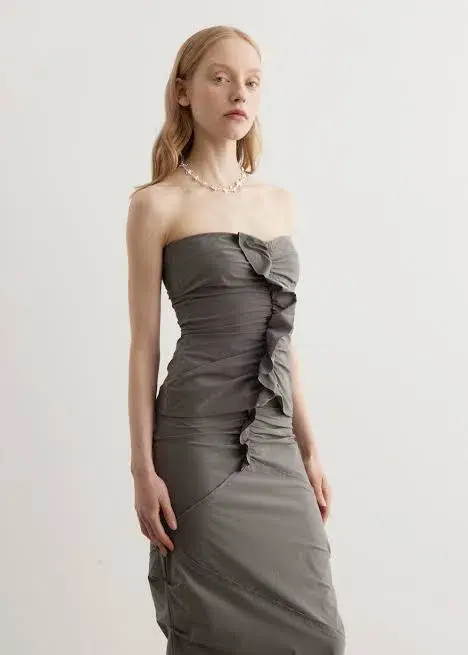 Paris Georgia Minimal Ruffle Top & Skirt Set Grey Size 10 - Image 5