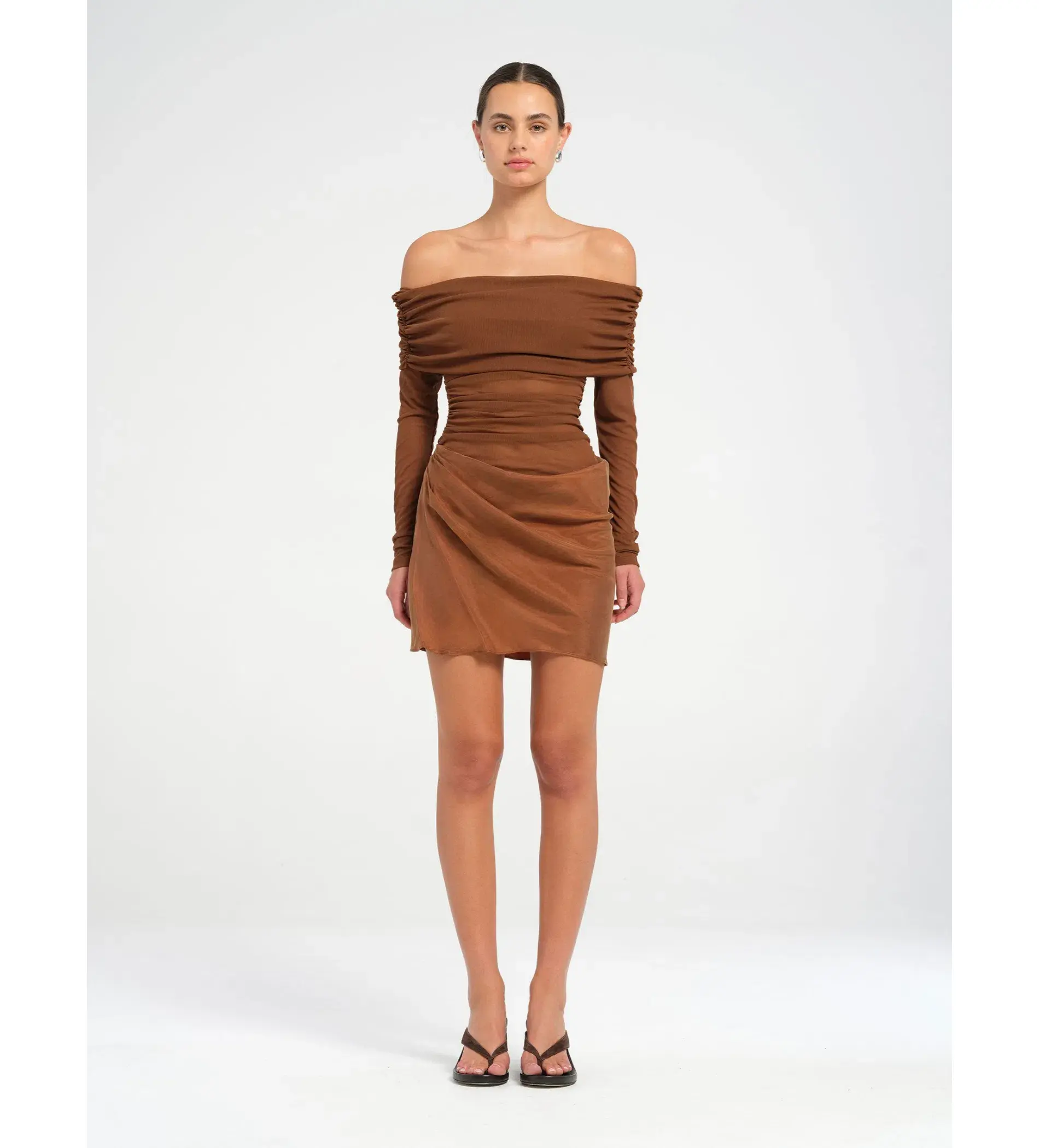 Benni Luca Mini Dress in Cocoa Size 8  - Image 1