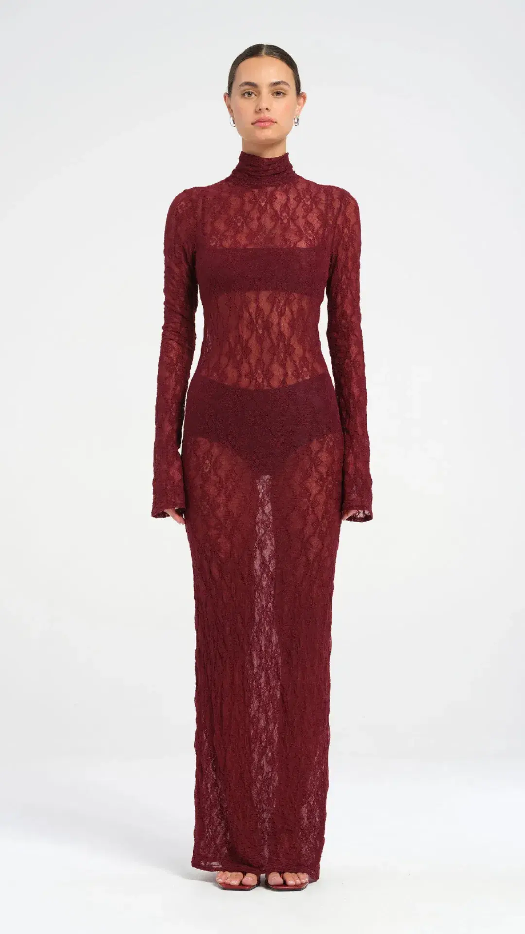 Benni Dante Maxi Dress in Maroon Size 8  for rent on The Volte - main image