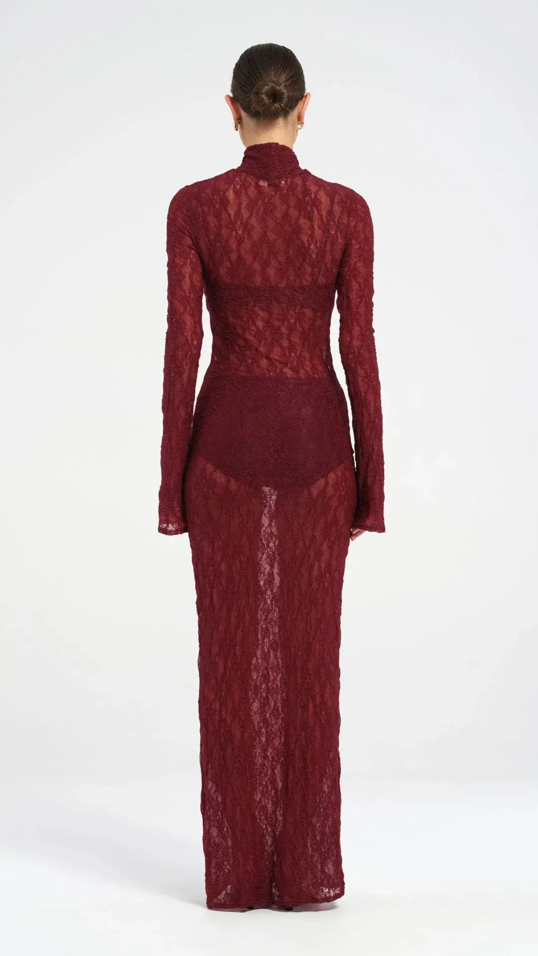 Benni Dante Maxi Dress in Maroon Size 8  for rent on The Volte - main image