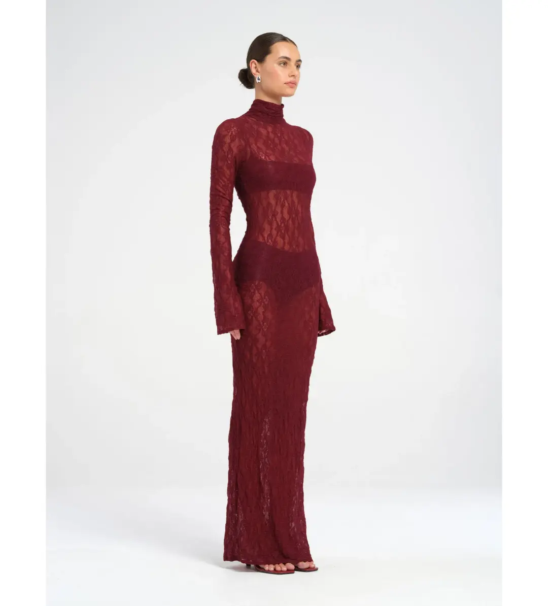 Benni Dante Maxi Dress in Maroon Size 8  for rent on The Volte - main image