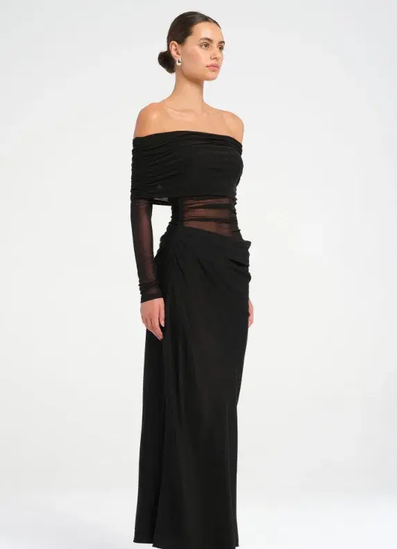 Benni Yasmin Off-shoulder Maxi Dress  Black Size 10 for rent on The Volte - main image