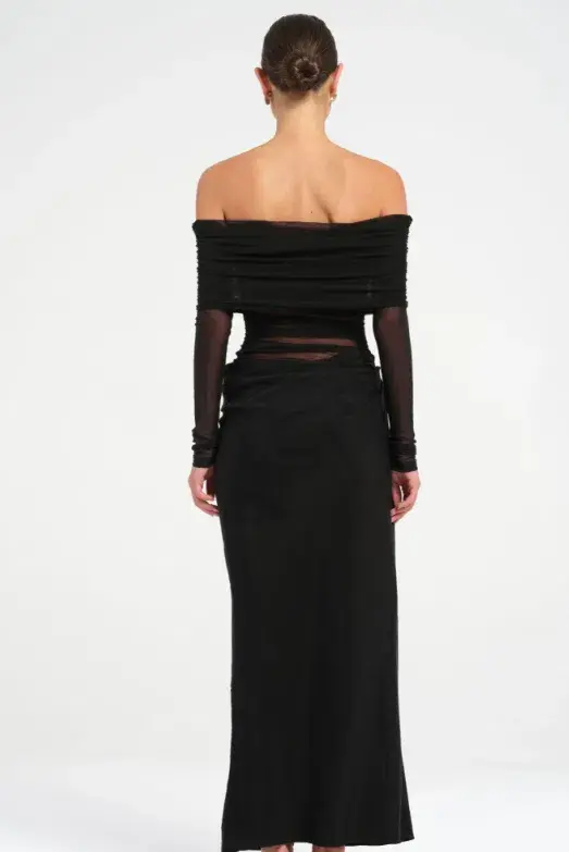 Benni Yasmin Off-shoulder Maxi Dress  Black Size 10 - Image 4