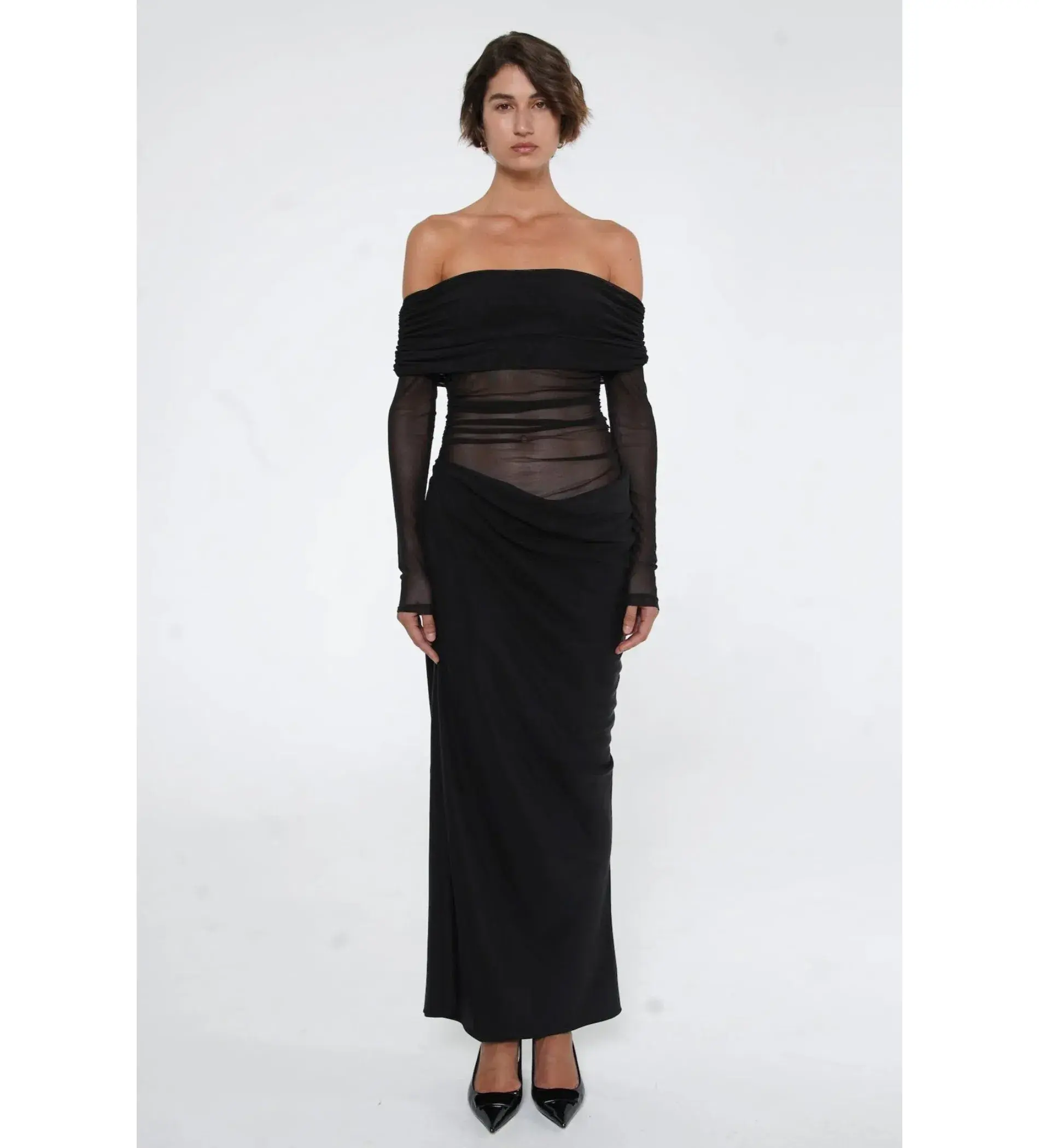 Benni Yasmin Off-shoulder Maxi Dress  Black Size 10 - Image 1