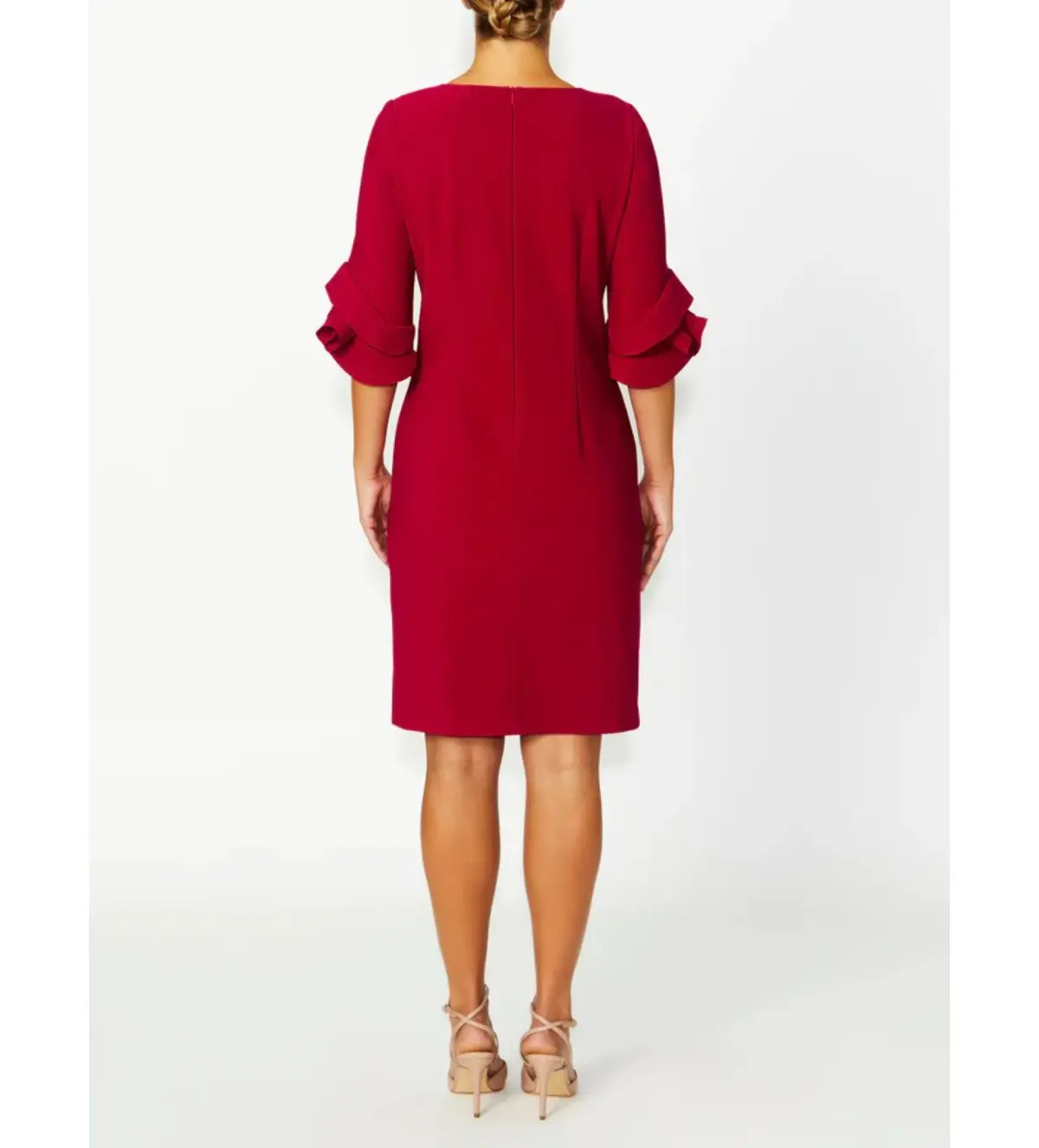 Anthea Crawford Rosie Flame Knee-Length Dress Red Size AU 14 - Image 3