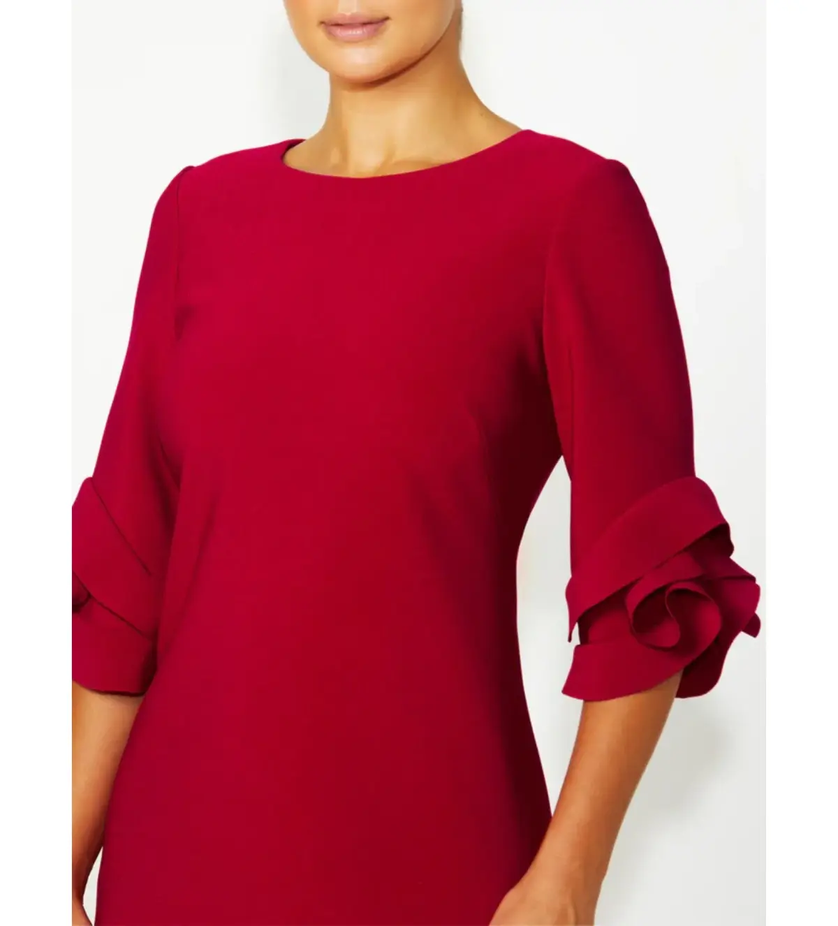 Anthea Crawford Rosie Flame Knee-Length Dress Red Size AU 14 - Image 4