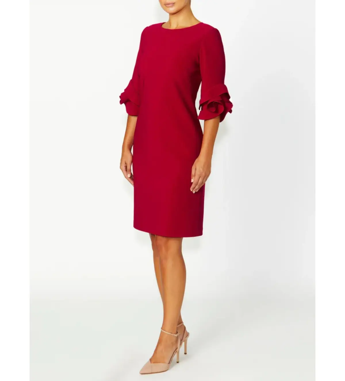 Anthea Crawford Rosie Flame Knee-Length Dress Red Size AU 14 - Image 2