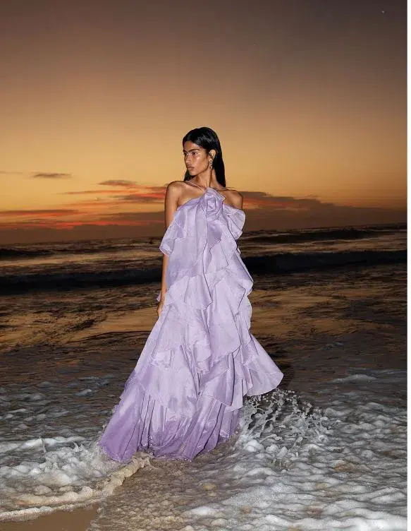 Aje Pandorea Layered Maxi Dress in Lilac Size 10 - Image 1
