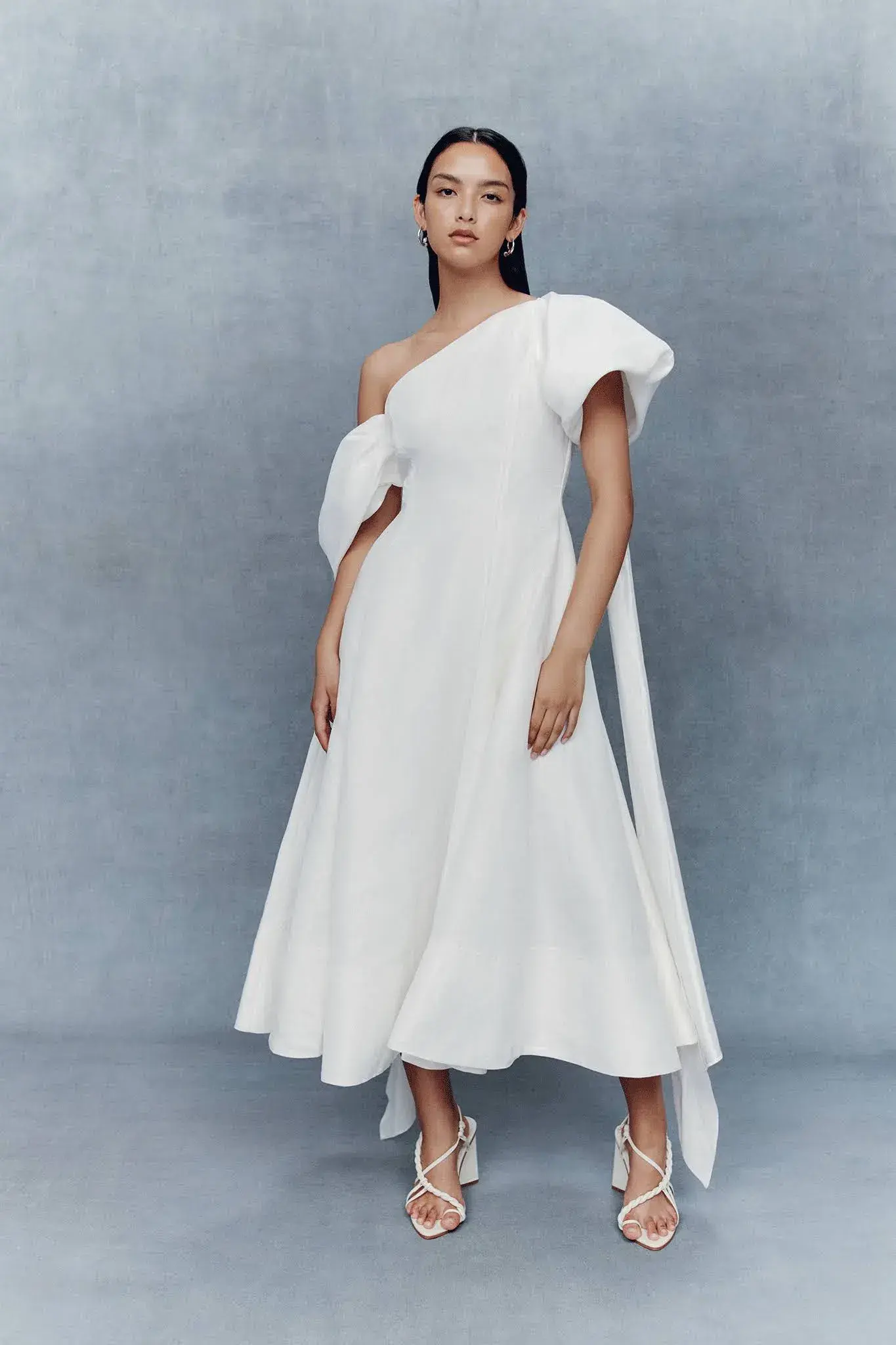 Aje Arista Tulip Sleeve Midi Dress Ivory Size AU 16 - Image 6