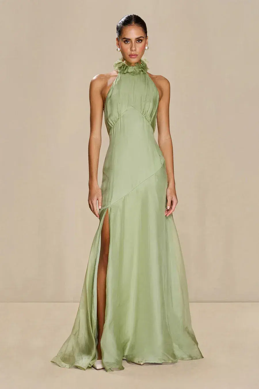 Sonya Moda Noelle Dress Maxi Green Moss Size AU 16 - Image 1
