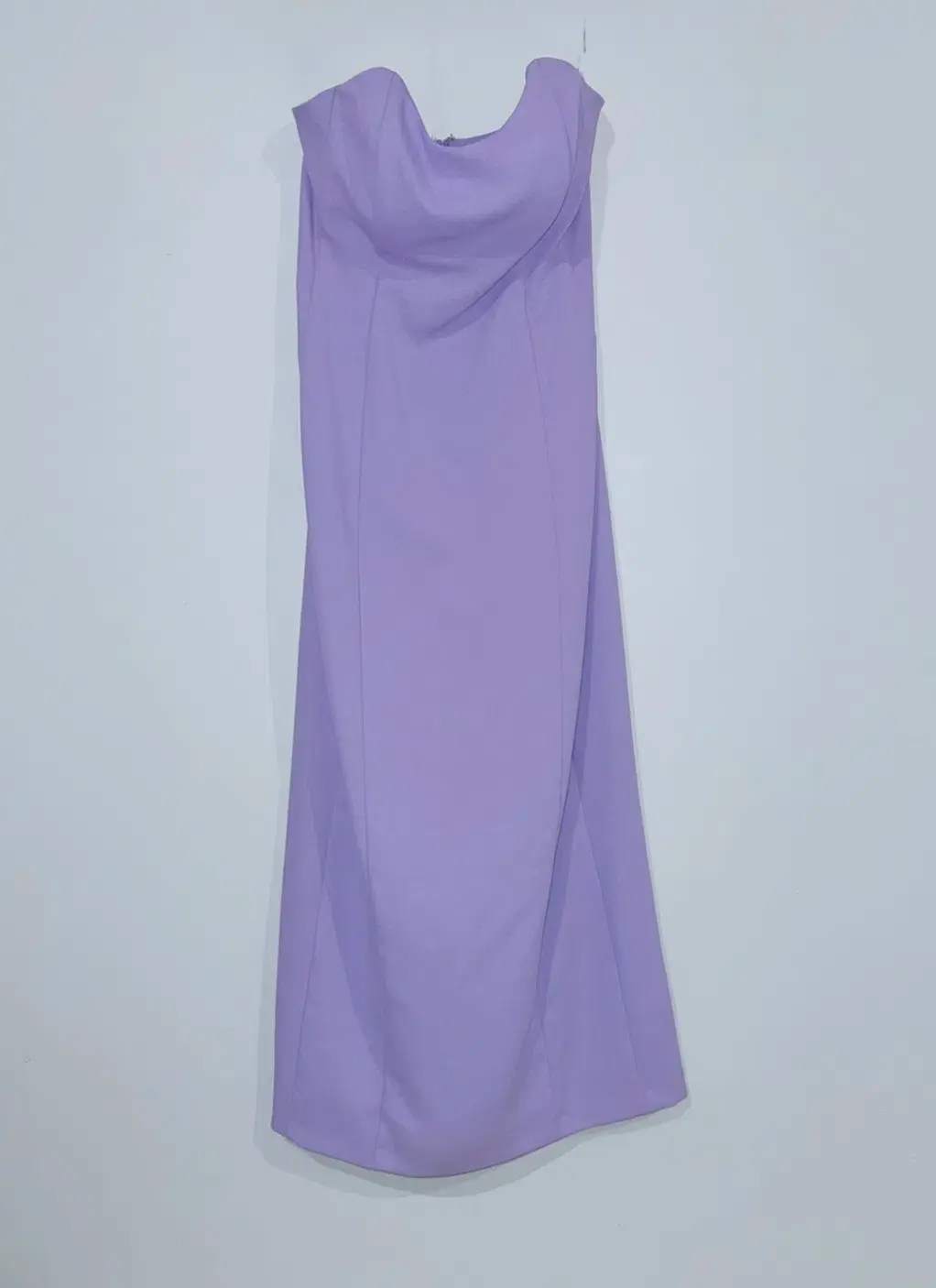 Kookai Oyster Strapless Midi Dress Lilac Size 12 for rent on The Volte - main image