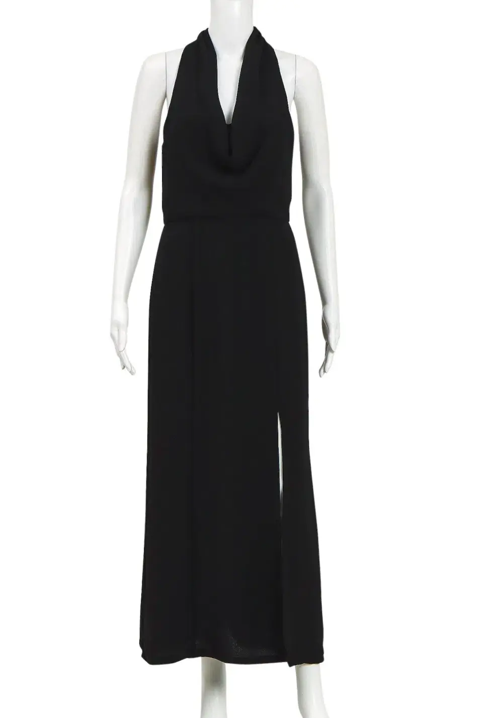 Rodeo Show Cowl Neck Front Split Gown Black Size 12 - Image 1