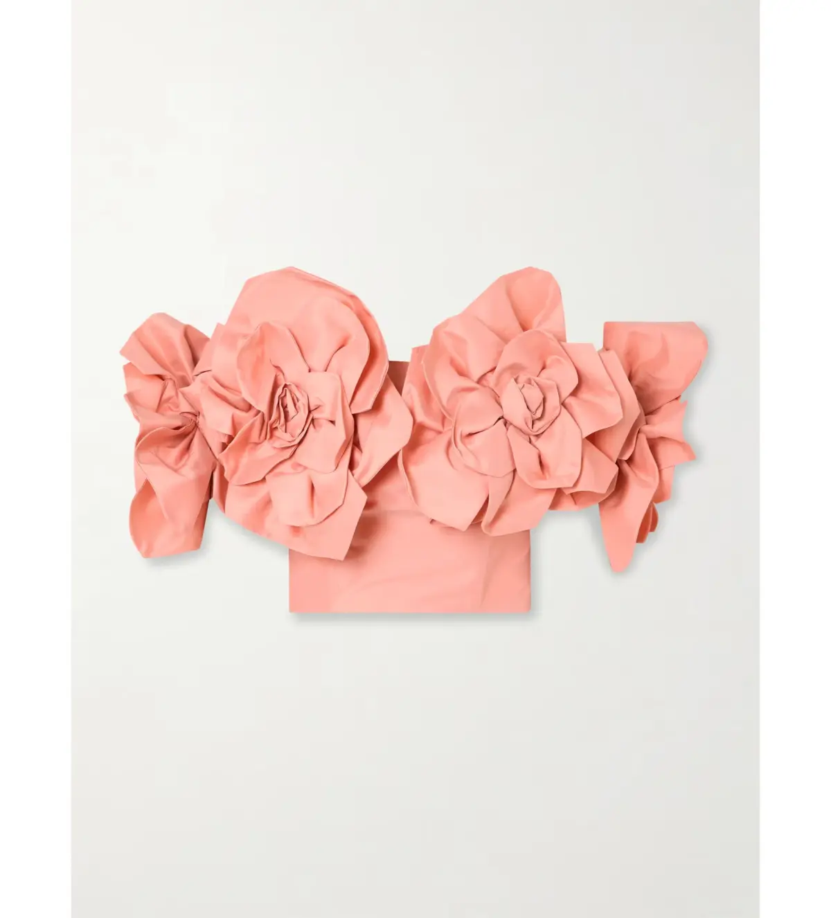 Aje  Etta Appliquéd Off Theshoulder Taffeta Cropped Top Peach Size  10 - Image 1