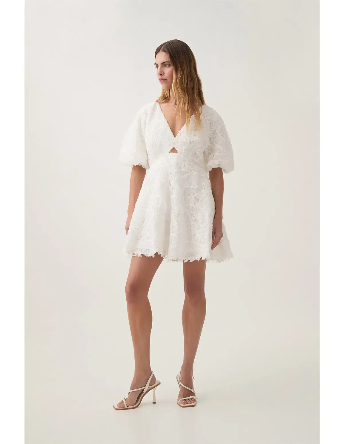 Aje Florential  Swing Mini Dress White Size  8 - Image 1