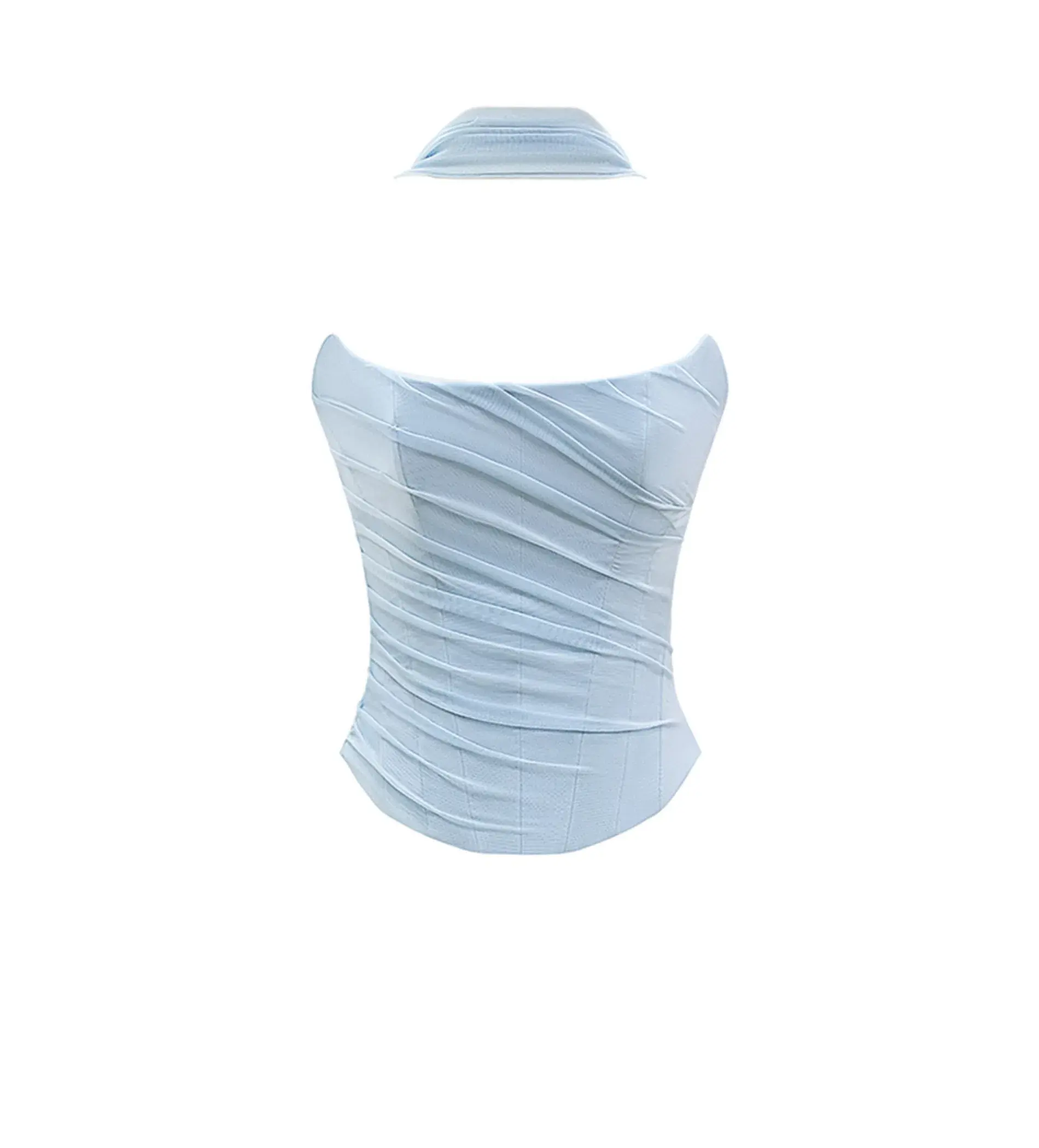 House Of CB Set Hallie Strapless Corset With Neck Scarf & Cassidy Fluted Hem Maxi Skirt Bluebell  Size L/AU 12 - Image 5