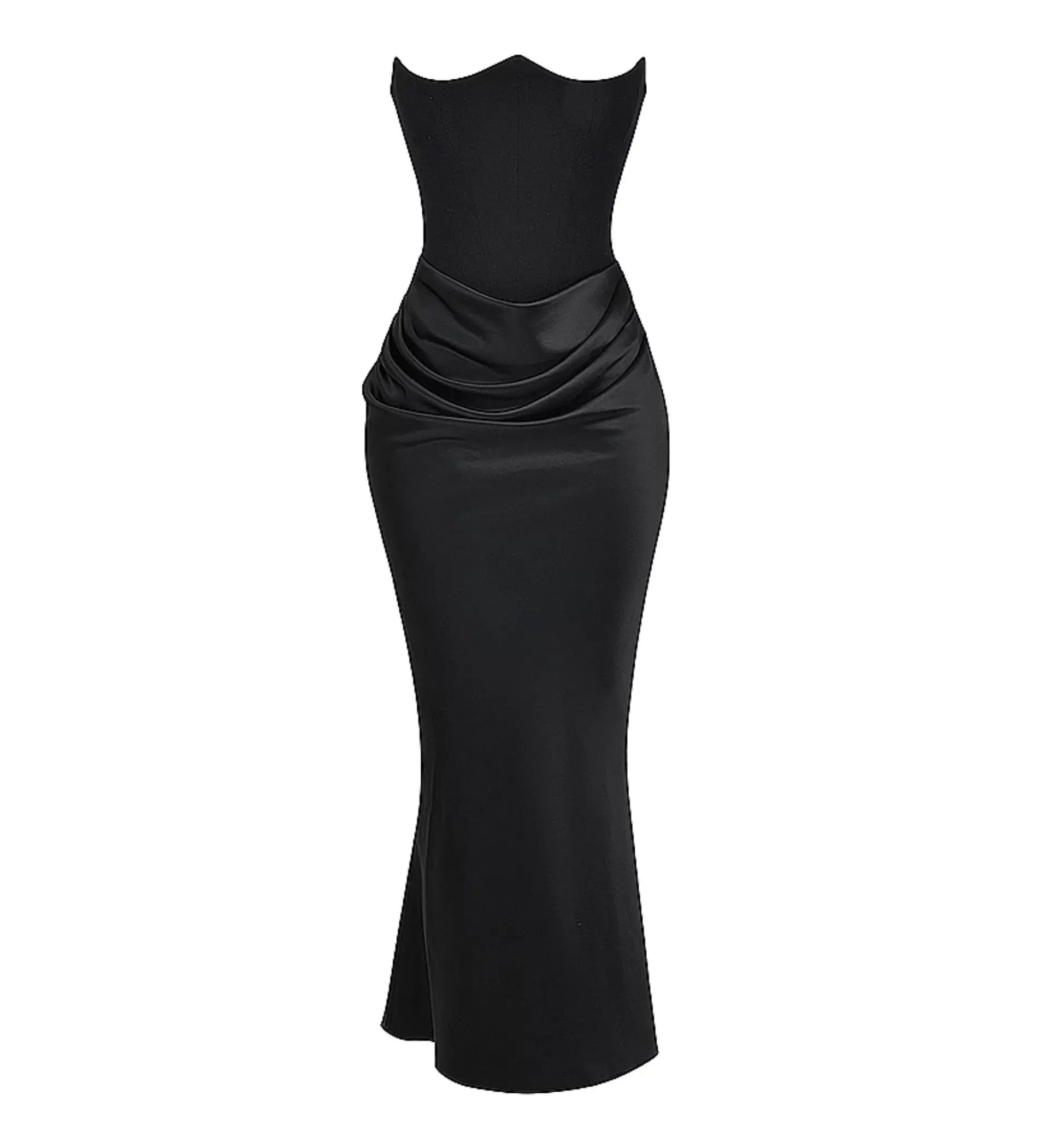 House Of CB Persephone Black Strapless Corset Maxi Dress Size M/10 - Image 6