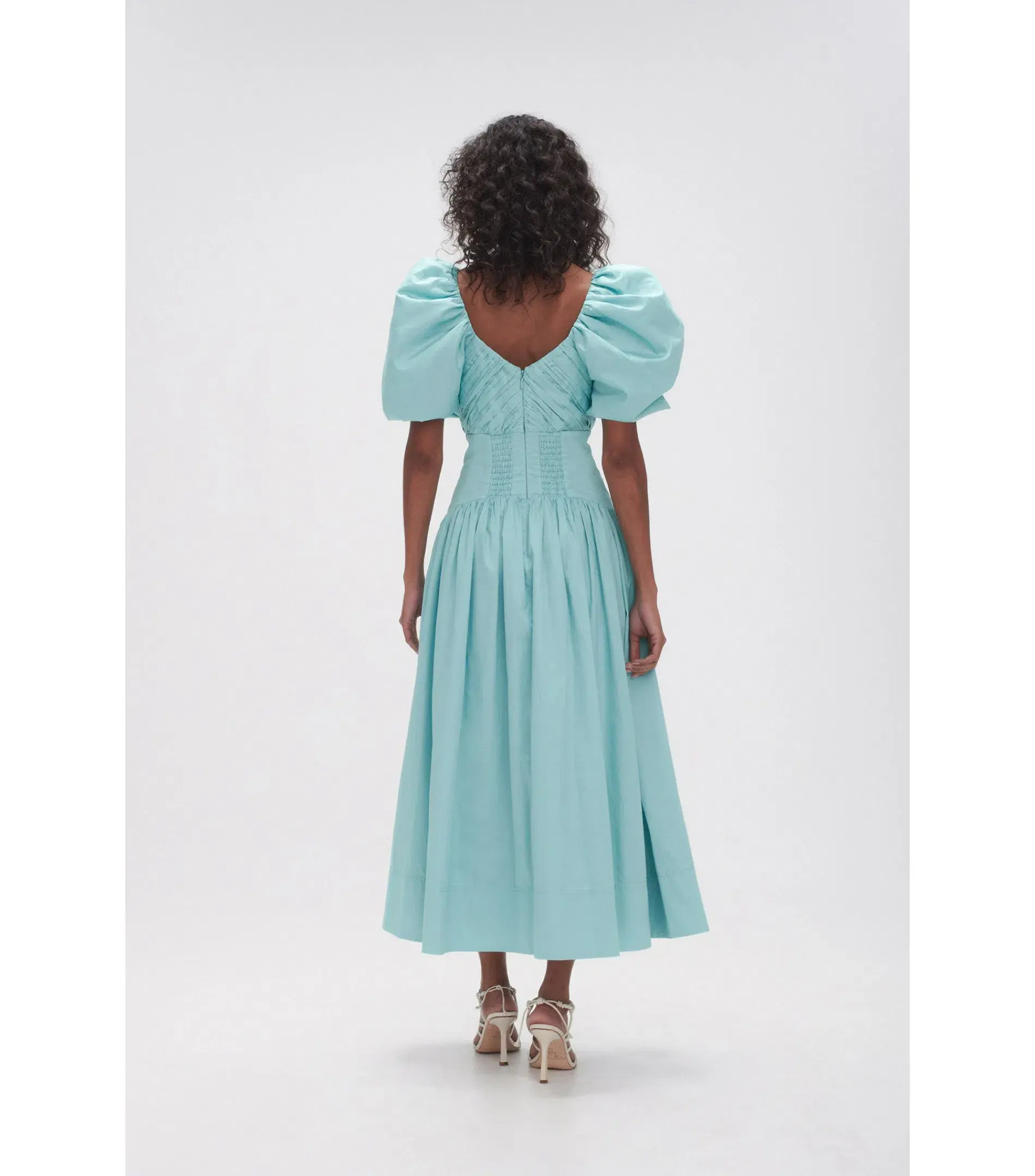 Aje Gabrielle Plunge Midi Dress Spearmint Blue Size AU 14 - Image 1