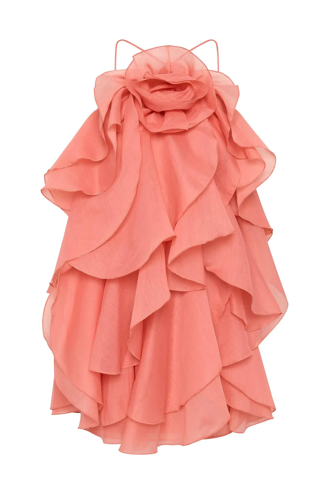 Aje Pandorea Layered Mini Dress Washed Coral Size 10 - Image 5