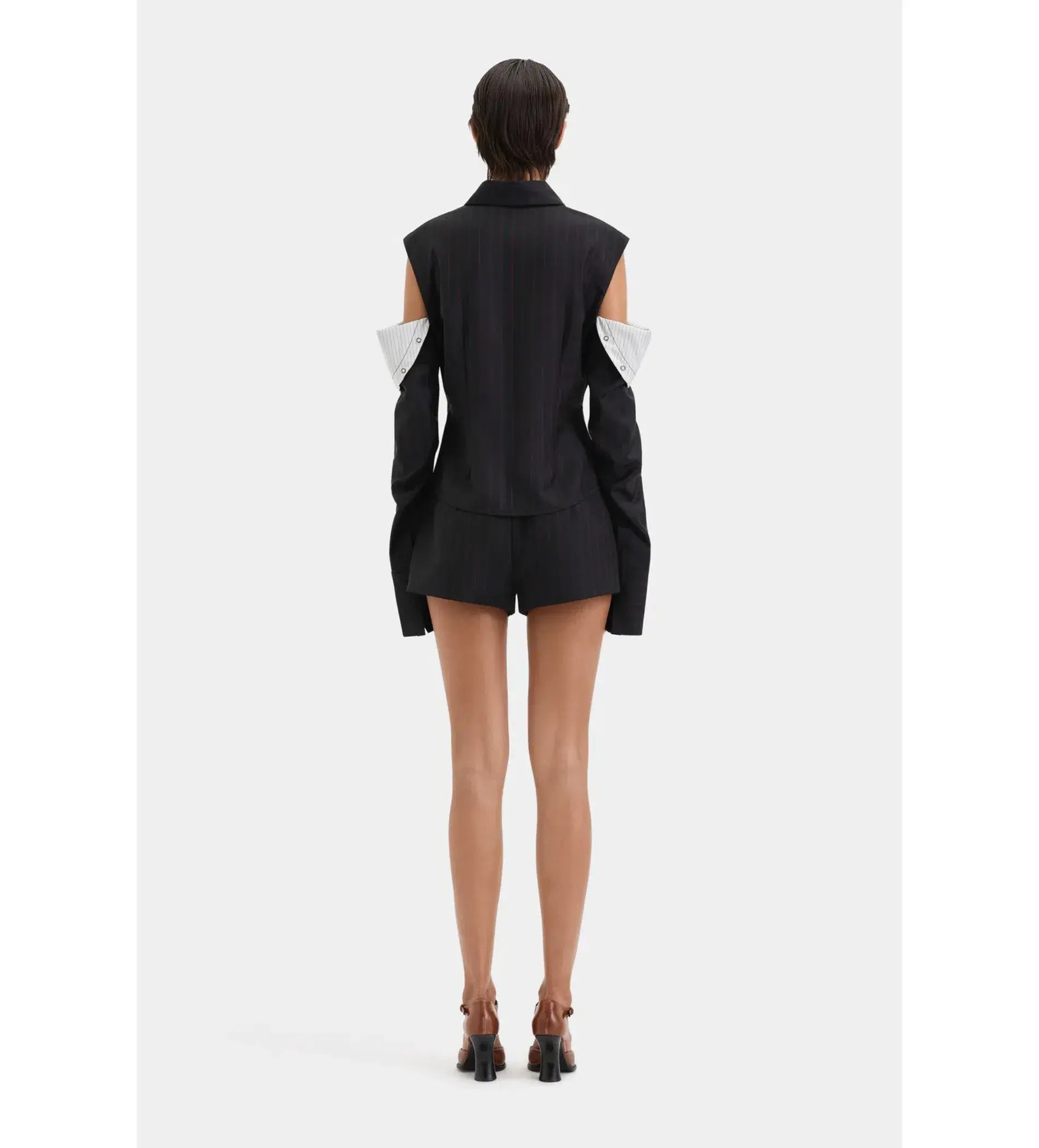 Sir the Label Sorrentino Shirt and Mini Short Set Red Pinstripe Size 1/AU 8  - Image 6