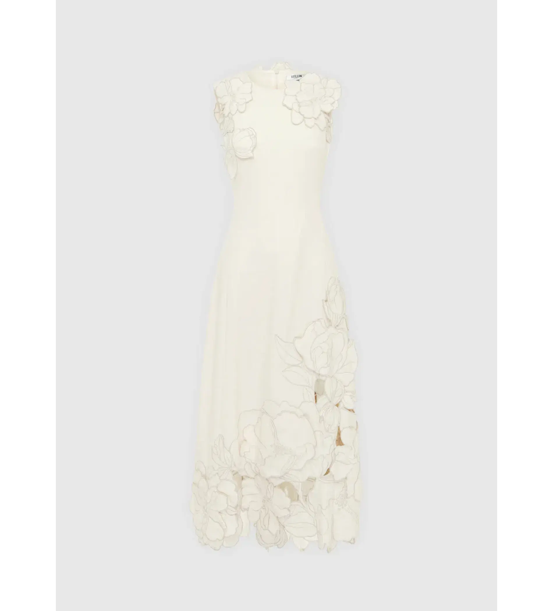 Cleo Applique Sleeveless Midi Dress Vanilla Size 8 - Image 1